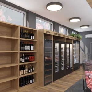 Клиентска зона Интериорен дизайн на магазин за месо THE3BUTCHERS
